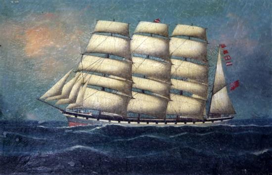 19th century Chinese School Ship portrait of the barque Lioness of Littlehampton